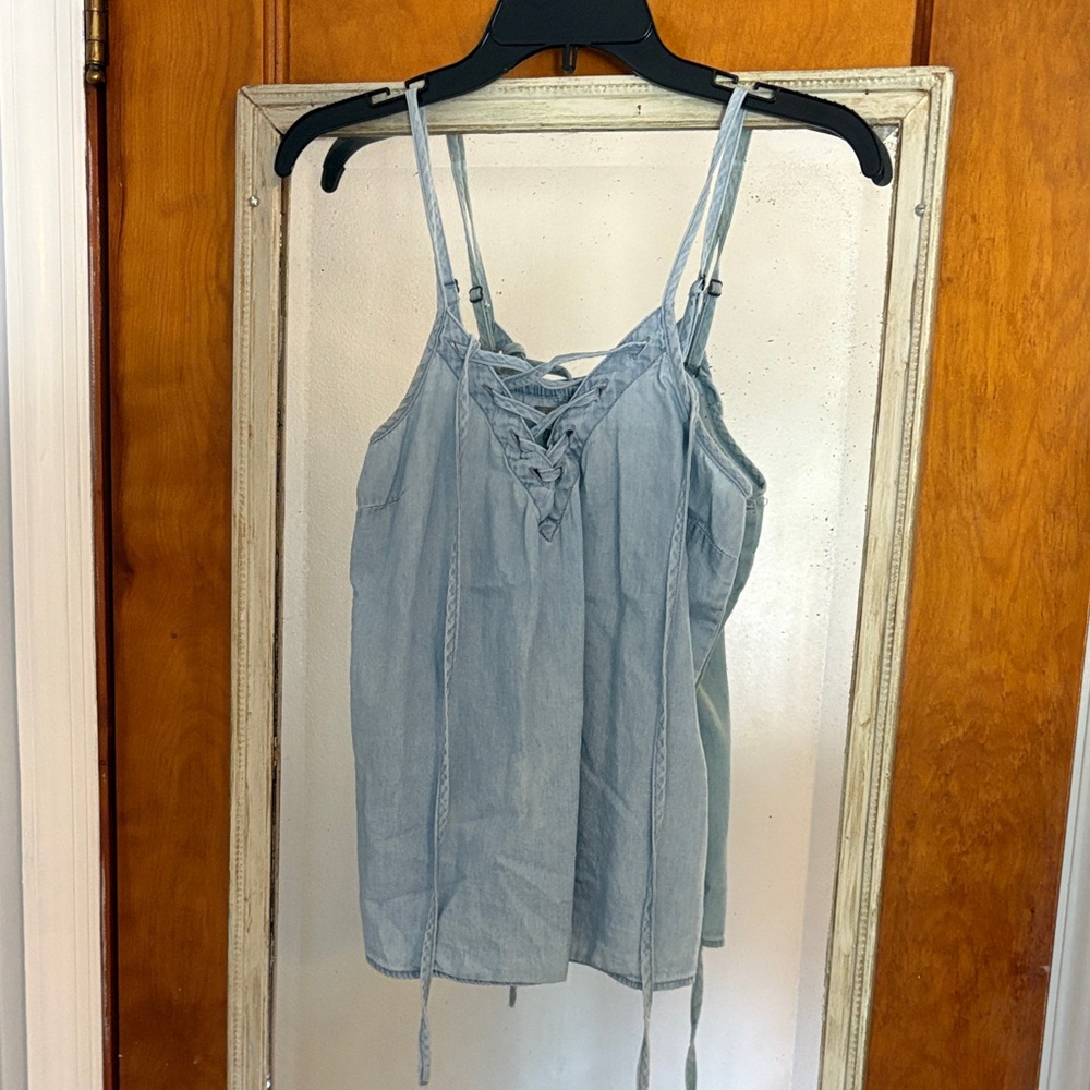 Charlotte Russe Light Blue Lace-Up Camisole